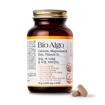 [바이오알고] 칼슘 마그네슘 아연 비타민D 코랄 어골 해조 칼슘 프리미엄 뼈건강 면역 바인셀러, 2개