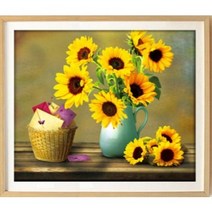 다미아트 돈들어오는보석십자수해바라기 보석비즈 대형 50X40cm 주문제작 보석십자수 국내 배송 액자별매