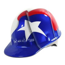 Fibre-Metal Honeywell SuperEight 열가소성 캡 스타일 안전모 8포인트 래칫 서스펜션 그레이 - E2RWGY, Texas Flag Full Graphic