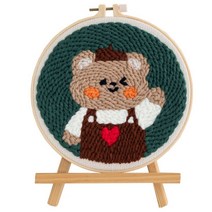 101도 취미 펀치니들 DIY 펀칭자수 punch needle, SE02 곰돌이