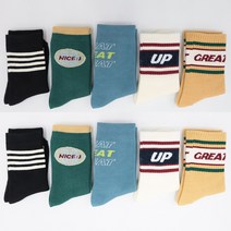 트렌디 아동양말 10켤레 세트 어린이 키즈 삭스 남아 초등 학생 단체 선물 봄 가을 귀여운 예쁜 중목 양말 GREAT