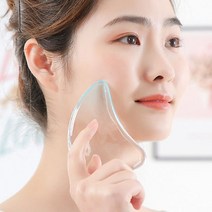 투명 크리스탈 얼굴 목 림프순환 경락괄사 마사지기, 상품선택, 투명 돌기형
