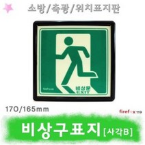 비상구 사각B 축광 표지판 피난구 유도표지 소방