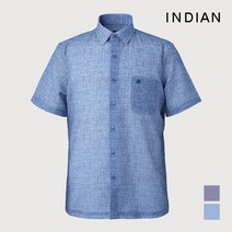 INDIAN 써커 솔리드 미니멀 프린트 반팔 티셔츠_MITNSXM3121