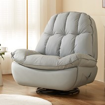 1인용 리클라이너의자 리클라이너쇼파 명품 회전 흔들의자 전동 회전 다기능, 매뉴얼, 라이트애쉬 실리콘가죽