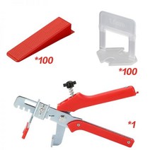 타일 레벨링 시스템 201 피스 1mm/1.5mm/2mm/2.5mm/3mm 100 클립 웨지 1 플라이어 플라스틱 스페이서 타일링 도구, 2mm