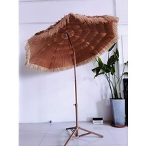 파라솔 밀짚 감성 대형 우산형 비치 휴대용 옥상 해변 미니 테라스 야외 각도조절 사각 피크닉 캠핑, 높이 1.9m + 삼각대