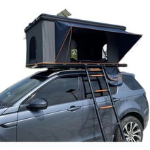 전자동 차량 루프탑텐트 차박텐트 차크닉 차위 하드탑, 블랙 쉘 커피 천 단층