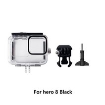 고프로호환하우징 방수케이스45m 방수 하우징 케이스 커버 (스크류 마운트 홀더 포함) Gopro Hero 용 보호, For hero 8 Black