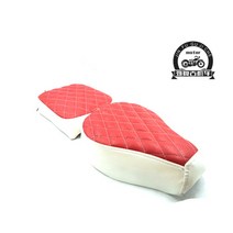 슈퍼커브2인시트 슈퍼커브1.5시트 슈퍼커브리어시트 슈퍼커브텐덤시트 슈퍼커브탠덤시트, 앞좌석 쿠션, 레드/화이트 싱글 라인 다이아몬드 시트 쿠션, 1개