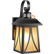 CLOUDY BAY 120V 야외 벽 랜턴 황혼에서 새벽까지 광 외부 현관 조명 집 벽 조명 LED 필라멘트, 한개옵션1, 02 모션 센서
