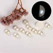 ABS 모조 진주 비즈 라운드 아크릴 목걸이 팔찌수제 바느질 DIY 쥬얼리 부품 만들기, 05 Ivory Half_03 5mm 100Pcs