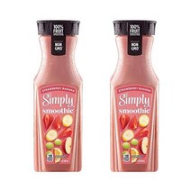 Simply 심플리 딸기 바나나 스무디 블렌드 주스 946ml 2팩 Non-GMO 100% Strawberry Banana Smoothie Blended Drink