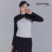 [테일러메이드] 여성 브이 배색 라운드 니트 TWSRK7126-100