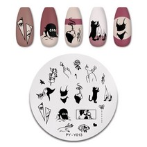 네일 스탬프 플레이트 PICT YOU Nail Stamping Plates 대리석 패턴 네일 아트 플레이트 스텐실 도구 스테인, 22 PY-Y013