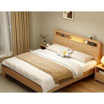 프리미엄 원목 나무침대 원목평상침대프레임 모던, 1350mm2000mm, 뼈대, 두꺼운침대+10cm매트리스[택배무료]