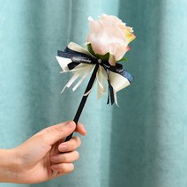 로맨틱 장미 플라워 볼펜 라이트 피치 디자인 문구 팬시 사무 용품 필기 도구 멀티펜 학용품 리본 장식