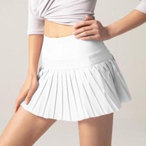 테니스연습기 테니스볼머신 테니스용품 여성 스포츠 테니스 스커트 골프 피트니스 반바지 하이 웨이스트 운동 달리, White+L