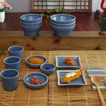 [소야도자기] 아름 3인 그릇세트SB-17P 핸드메이드 도자기그릇, 전체색:코발트블루