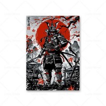 일본갑옷 일본 사무라이 캔버스 갑옷 캐릭터 터 잉어 게이샤 잉크 워시 월 아트 그림 거실 침실 홈, [11] xcm No Frame, [01]