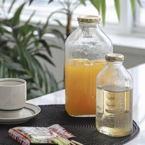 레트로유리병 훼미리 오렌지 쥬스 뉴트로 주스병 미니 델몬트병 물병 500ml 1.5리터, 1개