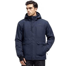 프리솔져 남성용 방수 스키 재킷 플리스 안감 따뜻한 겨울 스노우 코트 후드 전체 테이프 솔기, Midnight Navy