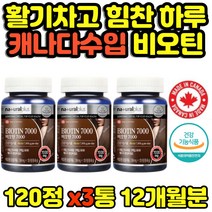캐나다 직수입 비오틴 수용성 비타민 결정셀룰로오스 마그네슘 12개월분