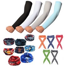 여름 무봉제 쿨토시 스포츠 자외선차단 아이스 팔토시 등산 넥쿨러, 화이트