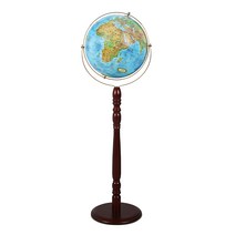 맵소프트 30cm 플로어 원목 지구본 5종 택1 블루 키즈 지형 엔틱 골드, 3번_30cm 지형 플로어 원목 지구본 (30-TFW)