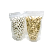 럭스펄 화이트 200g 조개마카롱 장식 왕관케이크 데코 초콜릿 과자 식용구슬 소분상품 베이킹재료 홈베이킹 하나베이킹푸드, 미니 럭스펄 200g
