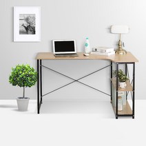 코너 모서리 기억자 책상 엘형 엘자 서재 책상 작은방 원룸 학생 중등 상담실 책상, 심플 L형 책상 화이트