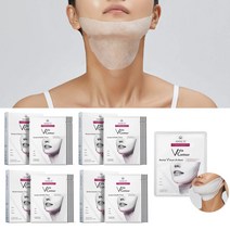 벨라컨투어 목주름 마스크팩 20매 + 이중턱 리프팅 팩 1매 증정 턱살 브이라인 얼굴땡기미, 4세트 (총20매)