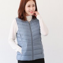 엄마옷 백합사 여성용 경량 사선 패딩조끼 [W26] 경량 패딩 롱패딩