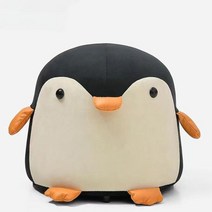 펭귄 소파 미니 동물 캐릭터 패브릭 낮은 1인 쇼파, 블랙