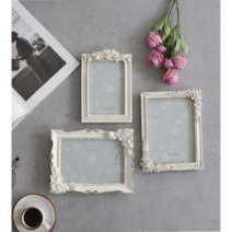 허니상점 엔틱 앤틱 쉐비 플라워 사진 액자 벽걸이 겸 탁상 인테리어 액자/3style, B