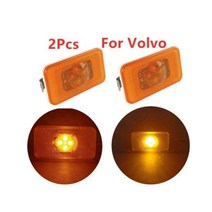 덤프트럭 트럭 중장비 화물차용품 2x 트레일러 레드 앰버 더블 페이스 스톱 테일 사이드 마커 턴 시그널 페데스탈 펜더 라이트 슈트 peterbilt kenworth volvo, [02] only lights, 02 only lights