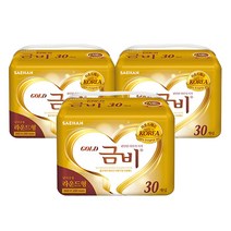 금비 골드 라운드형 프리미엄 속기저귀 패드SHIN02 성인기저귀, 3팩, 30매입
