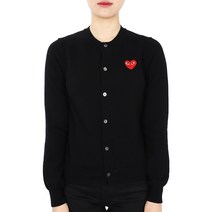 디몬트 23 S/S 꼼데가르송 여성 레드 하트 와펜 가디건(블랙) P1 N007 BLACK
