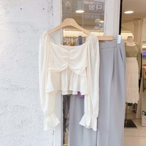 보블리에 / 셔링 뒤 스모크 블라우스