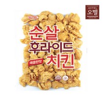 오뗄 순살 후라이드 치킨 매콤한맛 1kg 판매자 햇살누리, 999g, 1봉