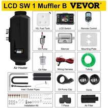 무시동 히터 배기관 연료통 창문형 열교환기 온풍관 vevor 5kw 자동차 히터 12v 공기 디젤 히터 버스 자동 보트 요트 캠핑카 트레일러 트럭 rv 5000w 공기 디젤, lcd sw 1 muf. 비