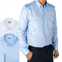 프리미엄 남자용 견장 하얀색 파란색 와이셔츠