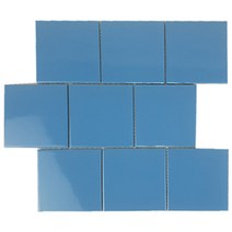 중앙데코 자기질모자이크타일 97mm 정사각블럭, 1장, 08.하늘유광 (약34.6cm x 29.7cm)