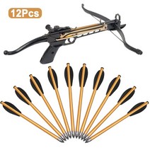 양궁 국궁 사냥 활 화살 촉 12pcs 알루미늄 6.3 인치 교체 황금 50 lb80 lb 석궁 정확한 사격, 없음