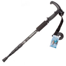 4-섹션 텔레스코픽 워킹 하이킹 스틱 트레킹 폴 안티 쇼크 Alpenstock, 검은색