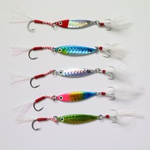 메탈지그 5개셋트 크롬 7g 10g 15g 20g 30g 갈치 삼치 농어 우럭 배스, 5개