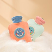 덕구마켓 스마일 보온 물주머니 찜질주머니 보온팩 찜질팩 온수주머니, 민트, 1000ML, 1개
