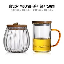 공감인 유리 찻잔 사무실 남여 차컵 차거름망컵 물 분리 찻잔 나무 뚜껑 마시는 차 -42303, 단일옵션, 옵션03