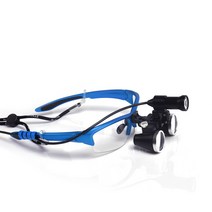 치과용 돋보기 확대경 헤드라이트 집광 LED 조명 근시, 2.5 블랙 세트