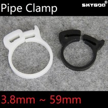 10pcs 호스 클램프 3.8 59mm 플라스틱 라인 물 파이프 강한 클립 스프링 후프 연료 공기 튜브 피팅 패스너 고정 도구 화이트 블랙, 56.0-59.0mm(Black)
